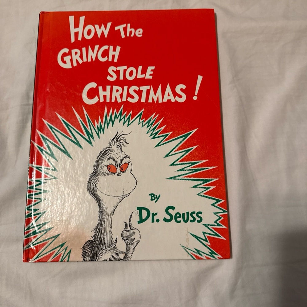 Dr. Seuss How the Grinch Stole Christmas Book - Red Cover 1985 edition